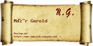 Már Gerold névjegykártya